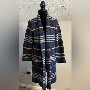 RED Long Sleeve Striped Duster